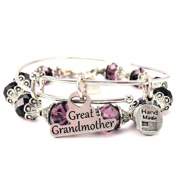 Great Grandmother Collection Crystal Bangle Set in Plum Purple - CX11VX5F75B