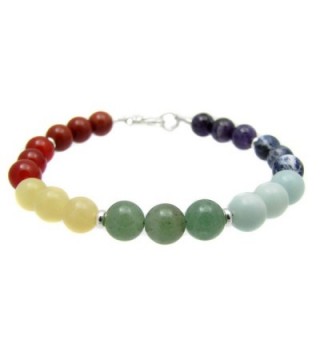 Chakra Energy Bracelet- 7 Chakras Balancing Gemstone Beaded- 7 3/4"- Chakra Reiki Yoga Jewelry - CP1145ACJOR
