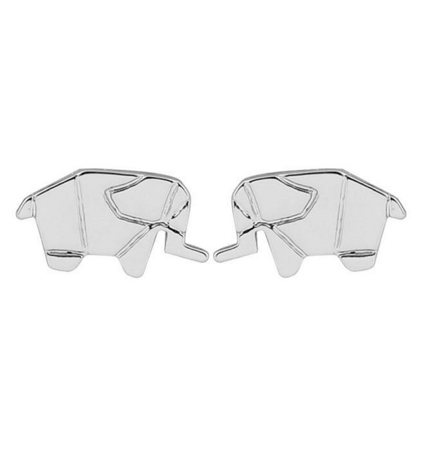 Elephant Stud Earrings: Gift Ready- Packaged in Black Pouch - Boho Chic Accessories - Silver - C1189X50TO9