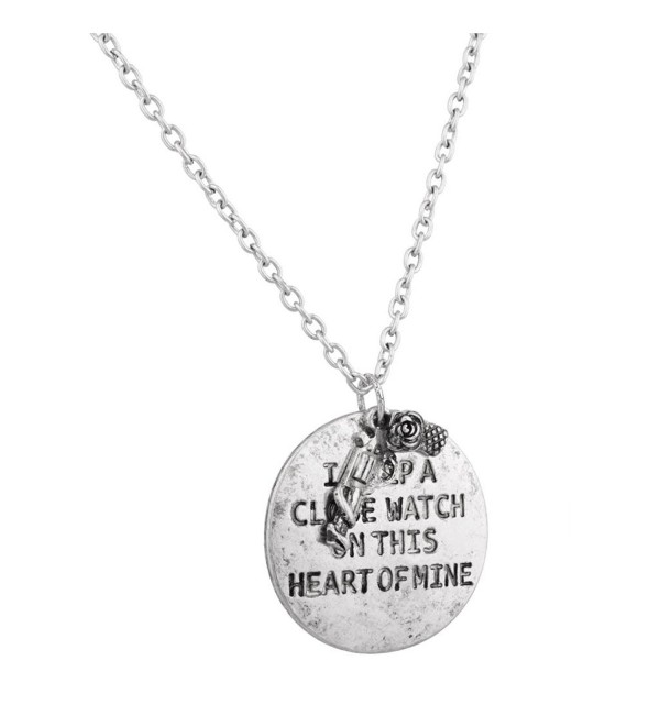 Lux Accessories I Keep A Close Watch On This Heart Of Mine Gun Rose Flower Inspiration Necklace. - CQ11V1OL6NV