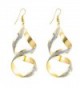 S&Moon Bling Evening Spiral Twist Drop Dangle Earrings for Women - Gold - C7184SNR5YL