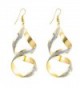 S&Moon Bling Evening Spiral Twist Drop Dangle Earrings for Women - Gold - C7184SNR5YL