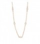 Lesa Michele Womens Cubic Zirconia Station Chain Necklace in Rose Gold over Sterling Silver 36" - CB12NRR2VZ7