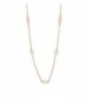 Lesa Michele Womens Cubic Zirconia Station Chain Necklace in Rose Gold over Sterling Silver 36" - CB12NRR2VZ7