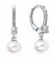 Earrings Sterling Freshwater Cultured Leverback - Button Pearl 8mm - CC12NSGPWXD