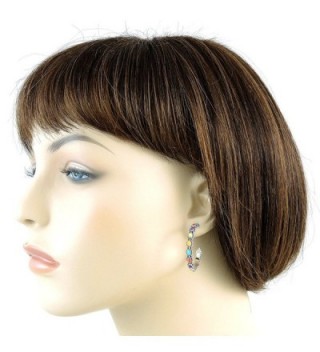 Turquoise Earrings Sterling Genuine Gemstones in Women's Hoop Earrings