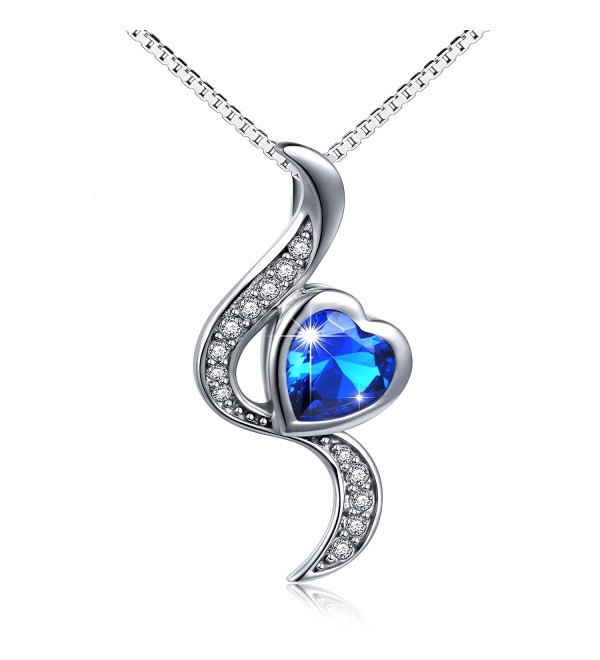 S925 Sterling Silver Love Heart Pendant Necklace for Women 18" - CN184S8T2ZX