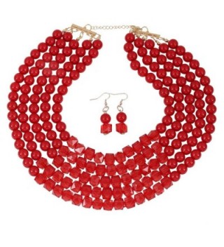 Fashion Multi level Necklace Earrings Jewelry