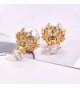 MALANDA imitation pearls earrings excellent Champagne in Women's Stud Earrings