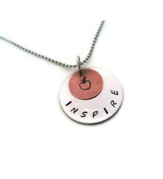 Teachers Necklace Hand Stamped Teachers Gift- "Inspire" - CI11WZ2QZVB