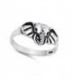 Elephant Animal Statement Sterling Silver