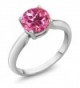 Sterling Silver Pink Mystic Topaz Women's Solitaire Ring (1.55 cttw- Round 7MM- Available in size 5- 6- 7- 8- 9) - CU1191K2H0X