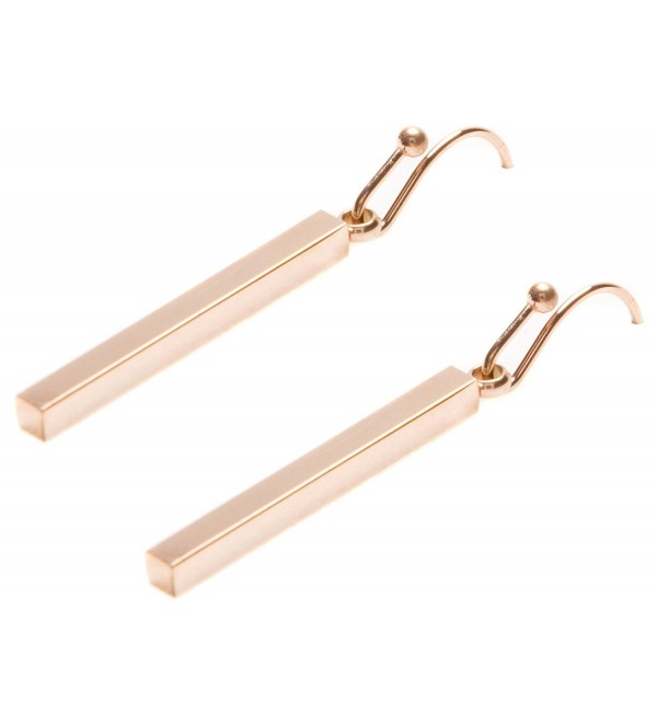 Dangle Bar Earrings | Rose Gold Earrings Minimalist Design - CY1834DTR0W