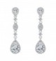 FANZE Zirconia Teardrop Earrings Silver Tone - Earrings: Silver-Tone - CF1855C567Z