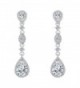 FANZE Zirconia Teardrop Earrings Silver Tone - Earrings: Silver-Tone - CF1855C567Z