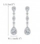 FANZE Zirconia Teardrop Earrings Silver Tone