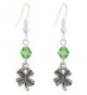 DaisyJewel Green Crystal Antiqued Clover Dangle Earrings - CN12B067SIB