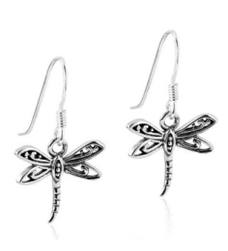 Flying Filigree Dragonfly Sterling Earrings