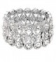 EVER FAITH Austrian Crystal Elegant 8-Shaped Knot Wedding Elastic Stretch Bracelet Clear - Silver-Tone - CP12F9GA8ZH