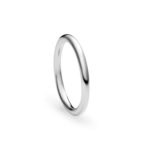 Sterling Silver Plain Thin Round Dome Tarnish Resistant Comfort Fit Wedding Band Ring 2mm Size 5 to 13 - C6122N5J4L7