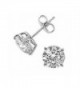 Sterling Silver (925k) Silver Plated Stud Earrings Cubic Zirconia 2.00 ct Size New Lovely - CZ118UZOUQ9