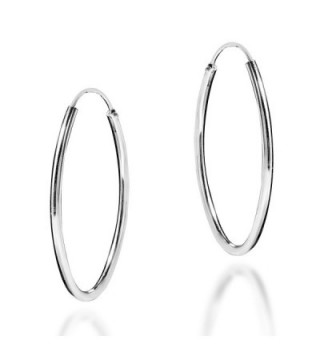 Modern 40mm Oval .925 Sterling Silver Hoop Earrings - CW17XQ08NCA