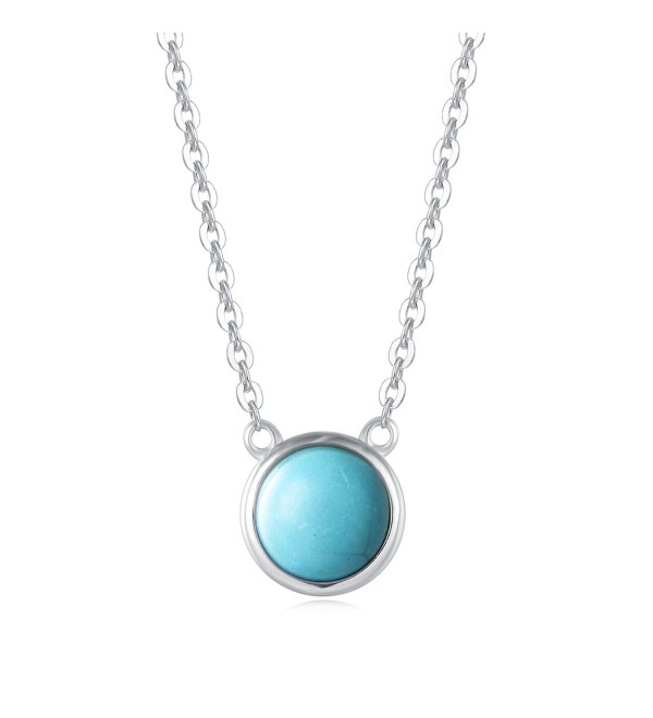 Carleen Sterling Created Turquoise Necklace - Turquoise - C8180M82GDL