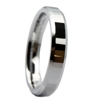 MJ 4mm White Tungsten Carbide Polished Center Tiled Wedding Band Ring - C412ID2TMNJ
