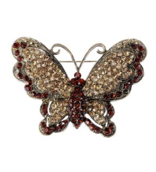 Alilang Victorian Antique Queen Topaz Crystal Rhinestone Butterfly Pin Brooch - C6116E0XXZL