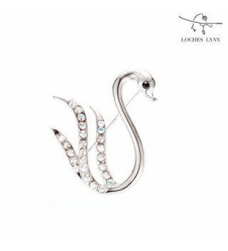 Loches Lynn Pretty Swan Stelluxa Austrian Crystals 925 Silver Plated Fashion Jewelry Brooch (B-10644G) - CH11VGEWUU9