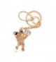 Alilang Golden Tone Happy Singing Panda Teddy Bear Swarovski Crystal Rhinestone Keychain - CG116N0102Z