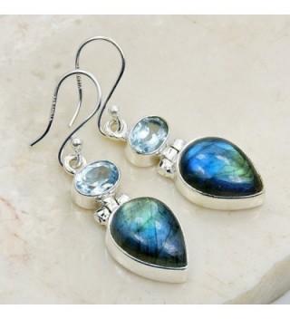 Shimmering Sterling Silver Labradorite Earrings