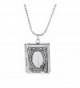 Kebaner Story Bible Book Shape Locket Pendant Necklace For Women - Silver - CS17YL4ZUKD