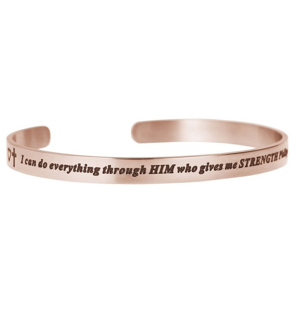 Everything Strength Adjustable Bracelet Wristband - Rose Gold Tone - CD12MADF8Z5