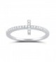 Sterling Silver Stackable Sideways Cross in Women's Stacking Rings