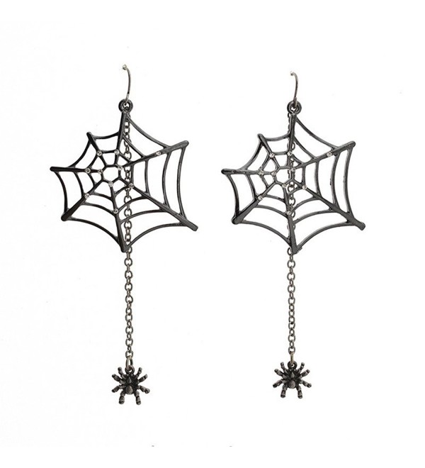 Katara Decor - Spider Web Earrings Rhinestone Halloween - CV12JBNC6NR