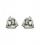 Small Sterling Silver Clipper Ship Stud Earrings - CL110WYY6EH