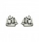 Small Sterling Silver Clipper Ship Stud Earrings - CL110WYY6EH