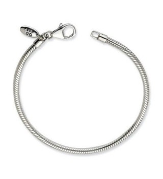 Sterling Silver Reflections Lobster Clasp Bead Anklet 10.5 Inches (3mm Diameter) - CA114OUDA05