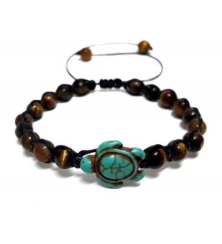 Tiger Eye Stone Beads Sea Turtle Turquoise Bracelet Turtle Hemp Bracelet Hawaiian Sea Turtle Bracelet - CT12HJHKM3D