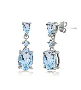 Sterling Silver Topaz Dangling Earrings in Women's Stud Earrings