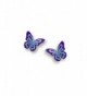 Purple Butterfly Folded Post Earrings Made in USA by Sienna Sky si1744 - CG11CUSSCGL