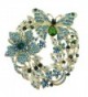 EVER FAITH Women's Austrian Crystal 4 Inch Butterfly Flower Brooch - Green Gold-Tone - CB11F9DPYIN
