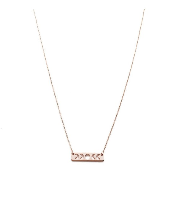 HONEYCAT 18k Rose Gold Mini Moons Bar Necklace | Minimalist- Delicate Jewelry - CI129XNTK25