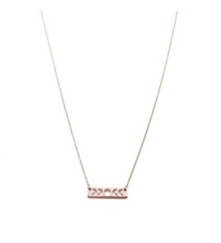 HONEYCAT 18k Rose Gold Mini Moons Bar Necklace | Minimalist- Delicate Jewelry - CI129XNTK25