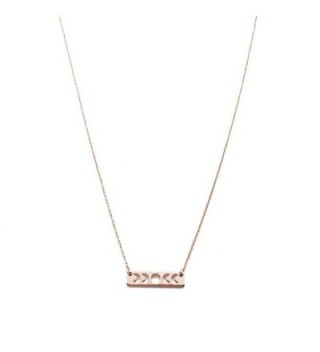 HONEYCAT 18k Rose Gold Mini Moons Bar Necklace | Minimalist- Delicate Jewelry - CI129XNTK25