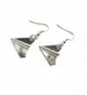 Silver Paper Airplane Earrings- Paper Airplane Jewelry- Paper Airplane Pendant- Paper Airplane Charms - CR12FP03J6D