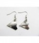 Silver Airplane Earrings Jewelry Pendant in Women's Drop & Dangle Earrings