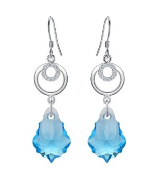 BriLove Chandelier Swarovski Aquamarine Birthstone - Aquamarine Color - CR183N3CK0W