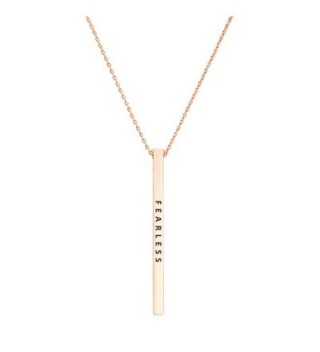 Rosemarie Collections Women's Simple Vertical Bar Pendant Necklace "Fearless" - Rose Gold Color - CI1860YIGEK